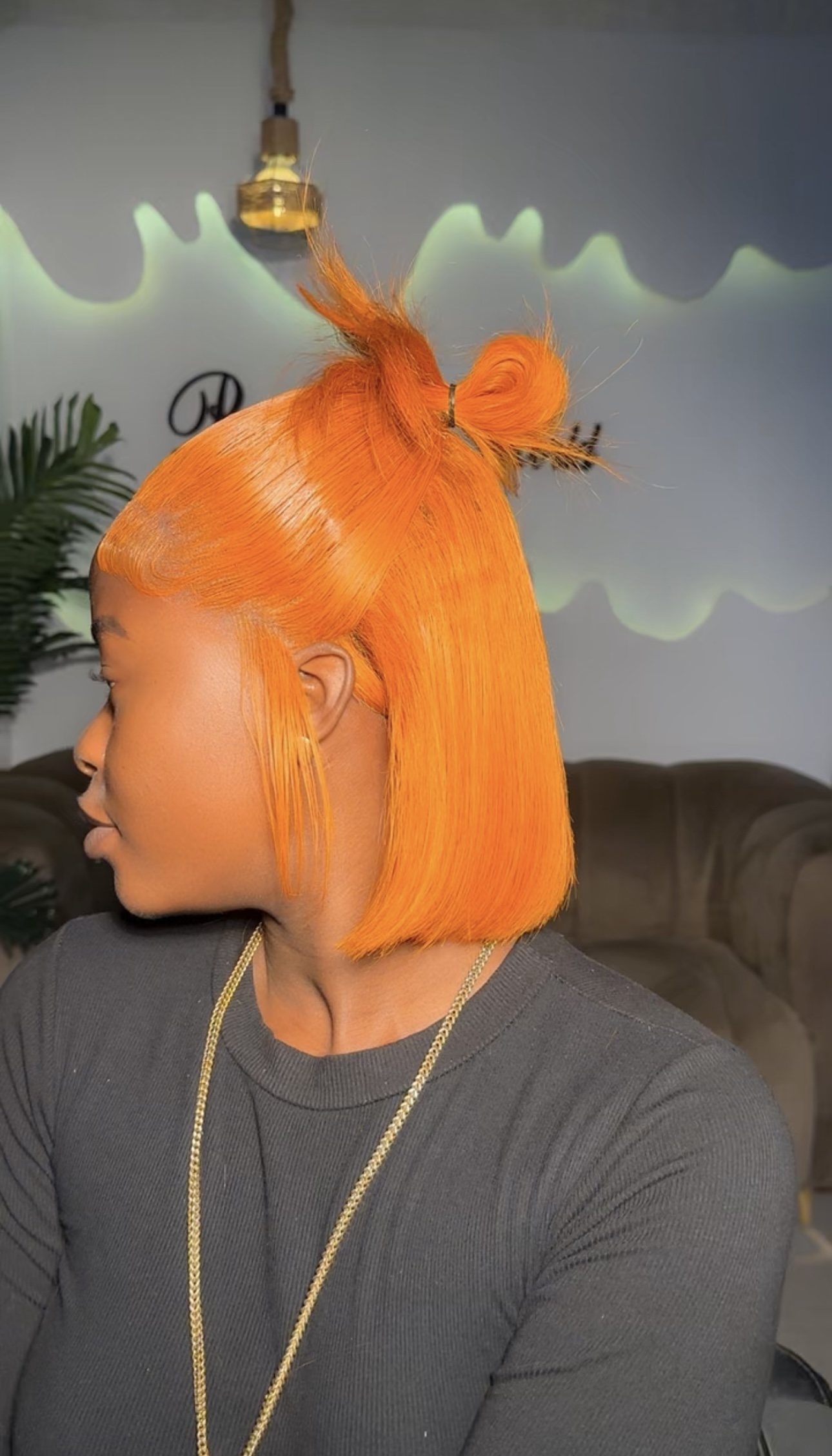 Orange frontal bob