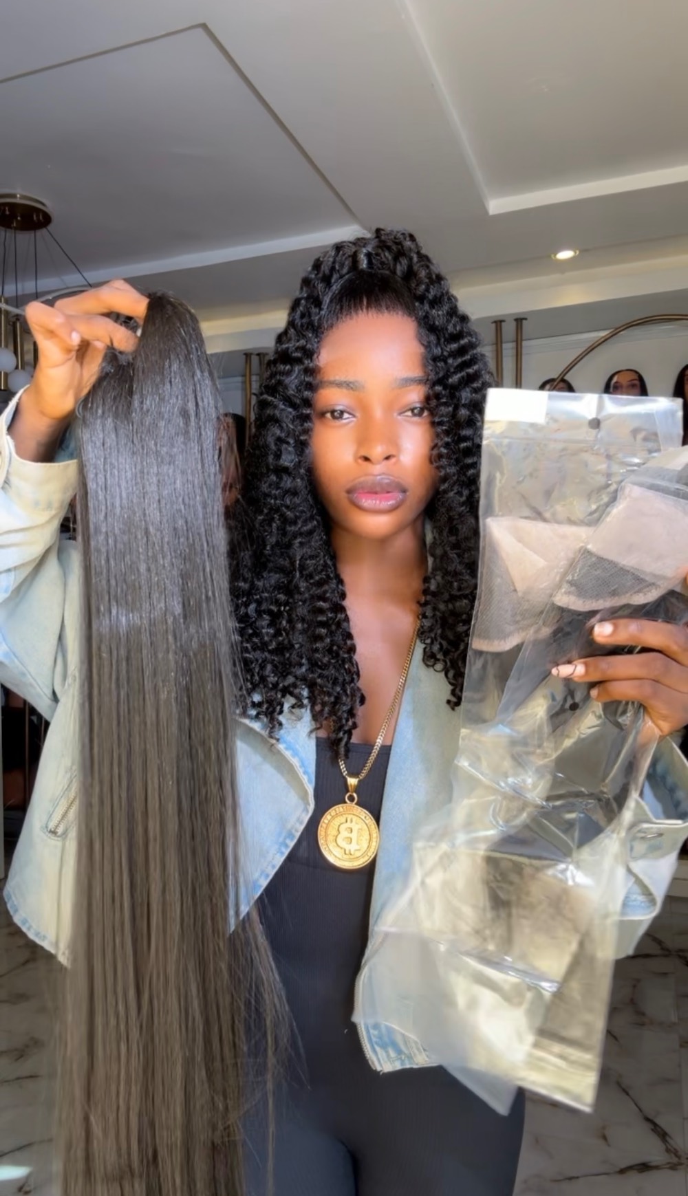 Double 14” frontal yaki pony