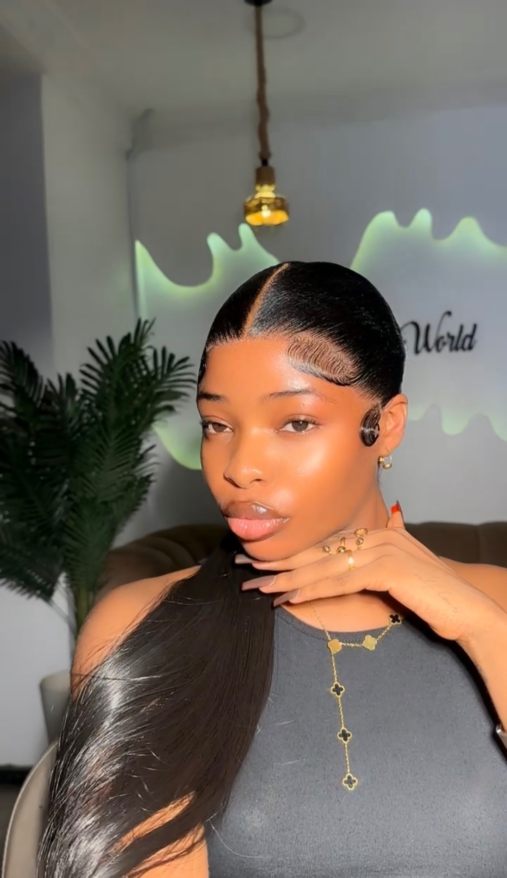 14” frontal straight pony