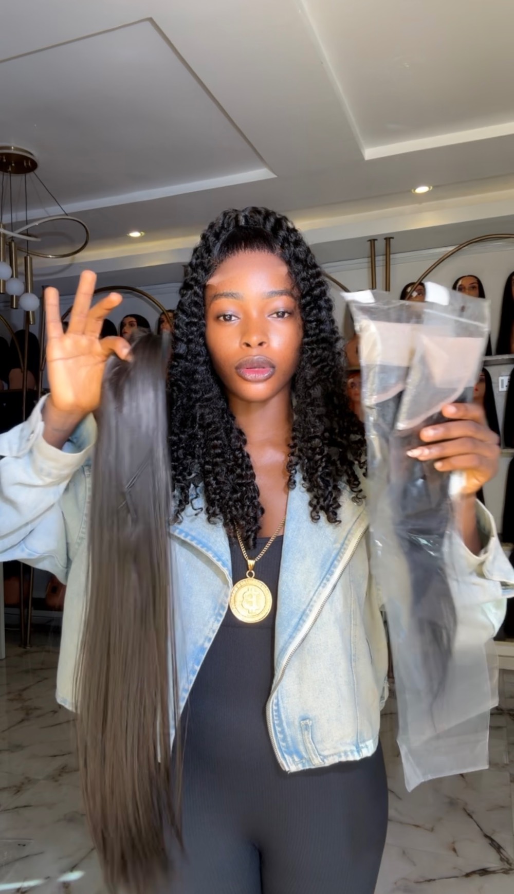 Double 14” frontal straight pony