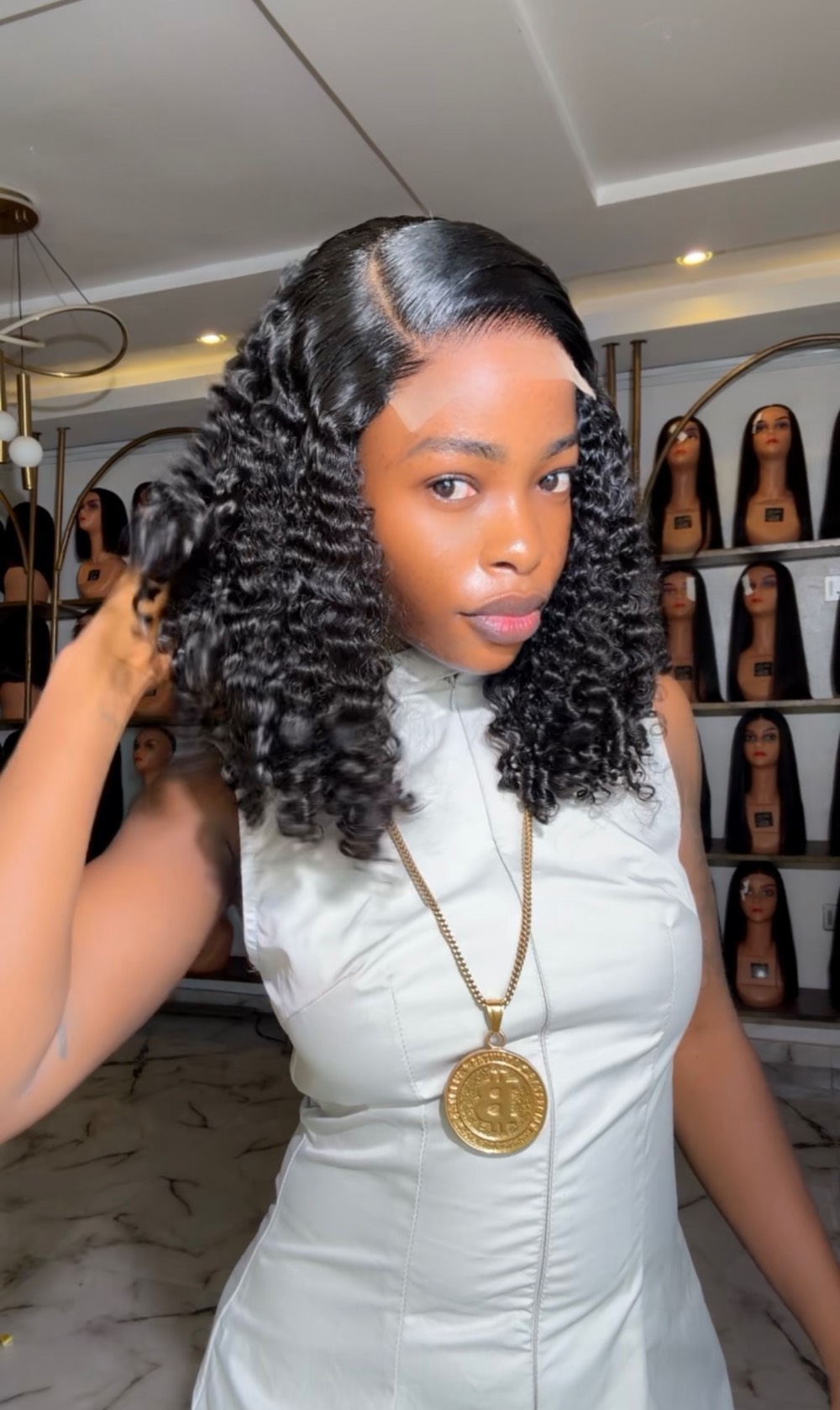 14” sdd black pixie curls