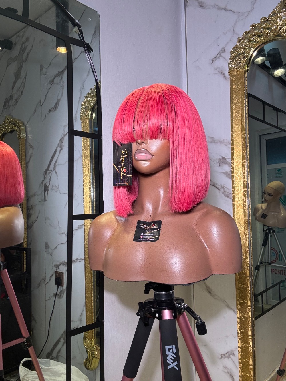 10” pink fringe