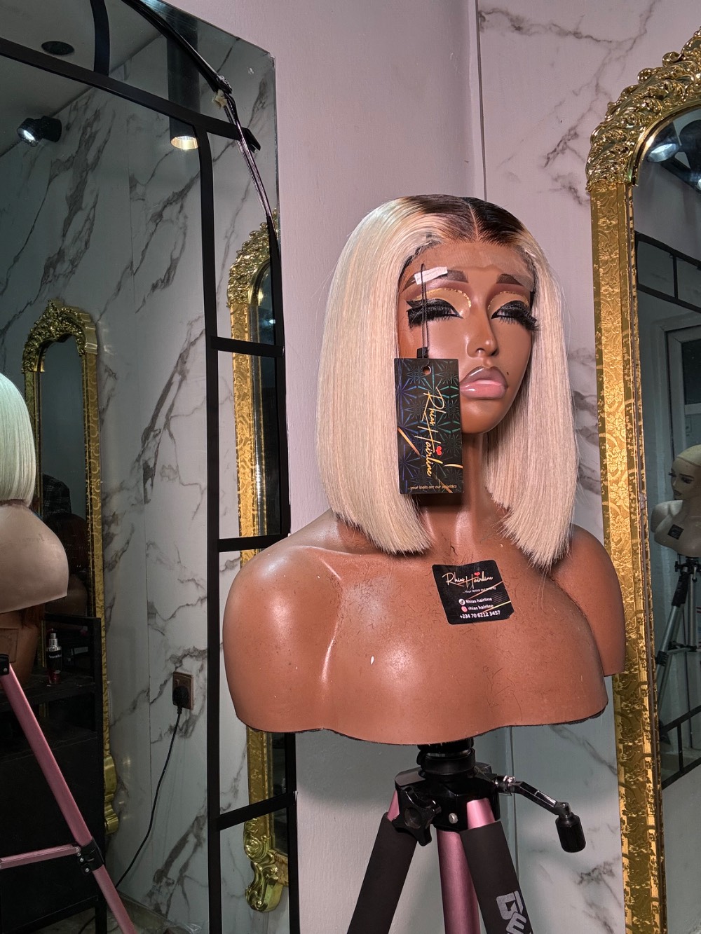 10” blonde x dark 2/4 closure