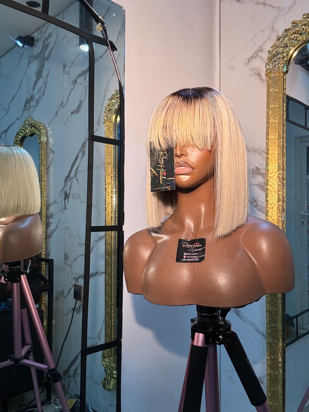 10” blonde x dark 2/4 fringe